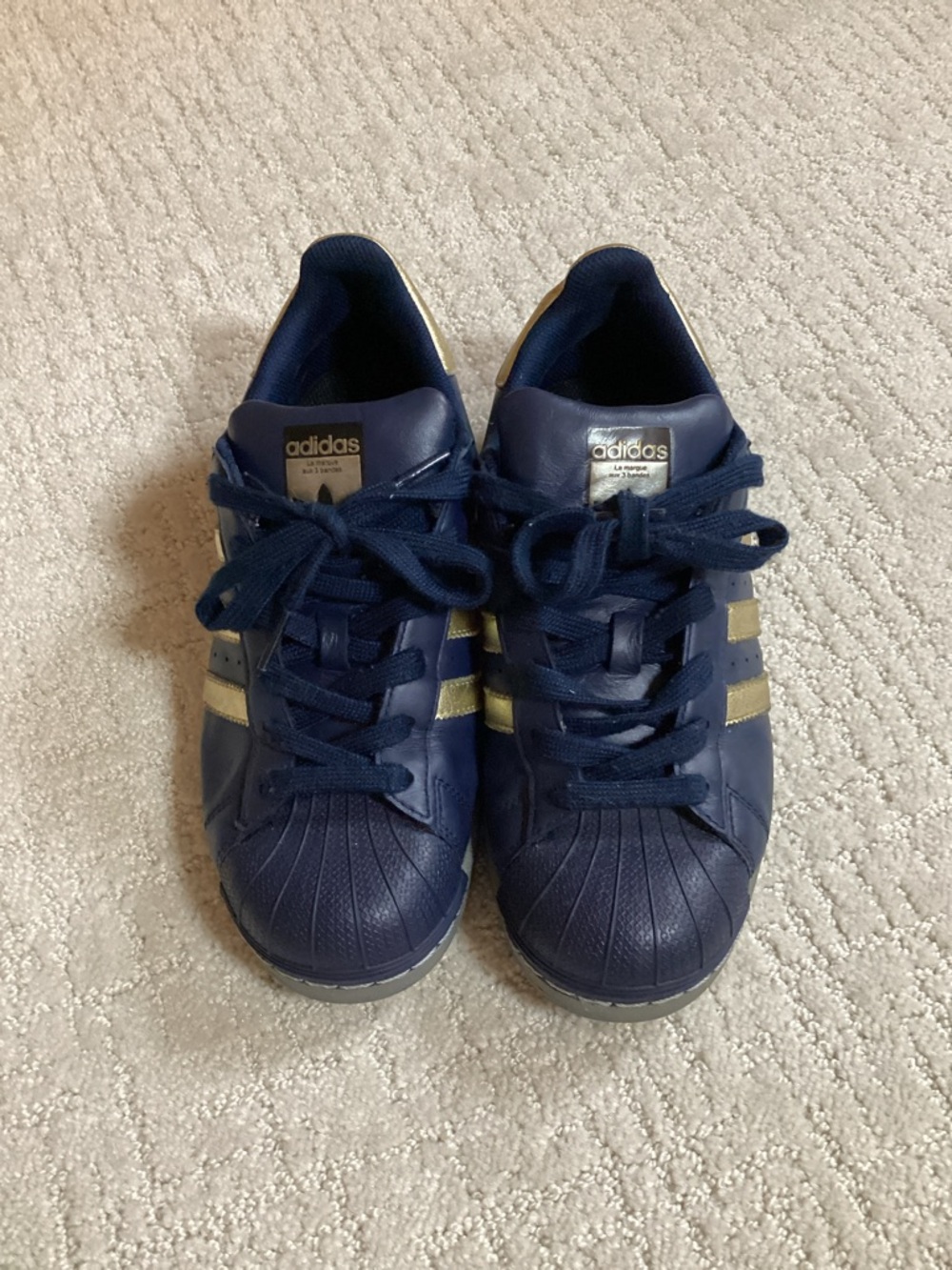 Adidas Navy/Gold SUPERSTAR II size 6 medium fit
